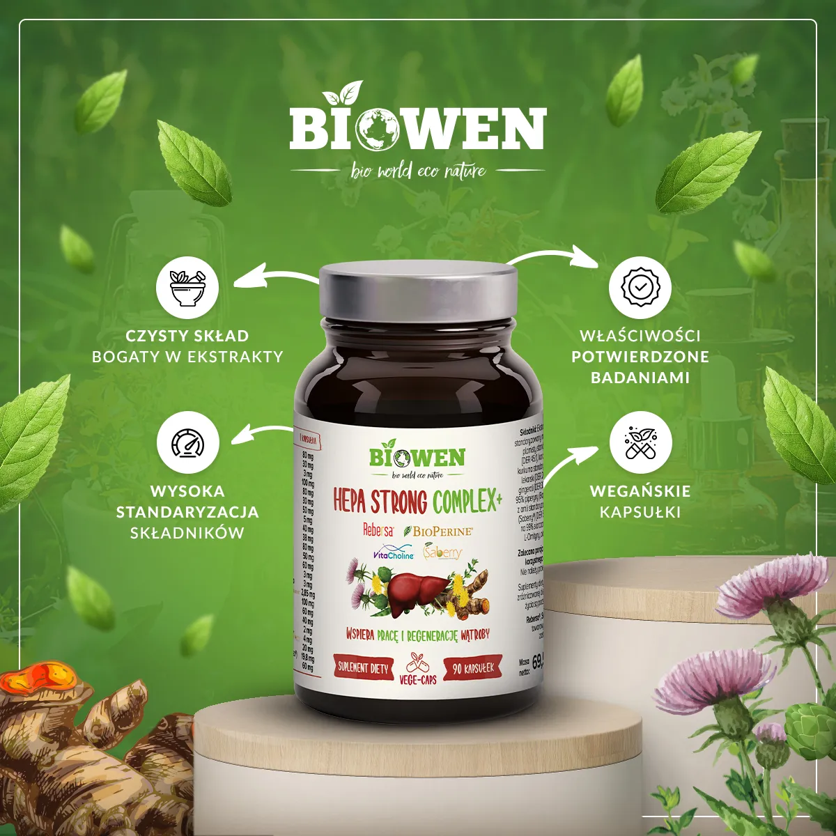 Hepa Strong Complex+ Biowen – 90 kapsułek - obrazek 4