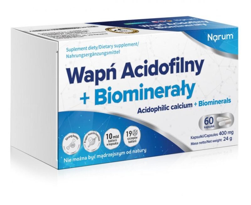Wapń Acidofilny + Biominerały 400 mg | 60 kapsułek