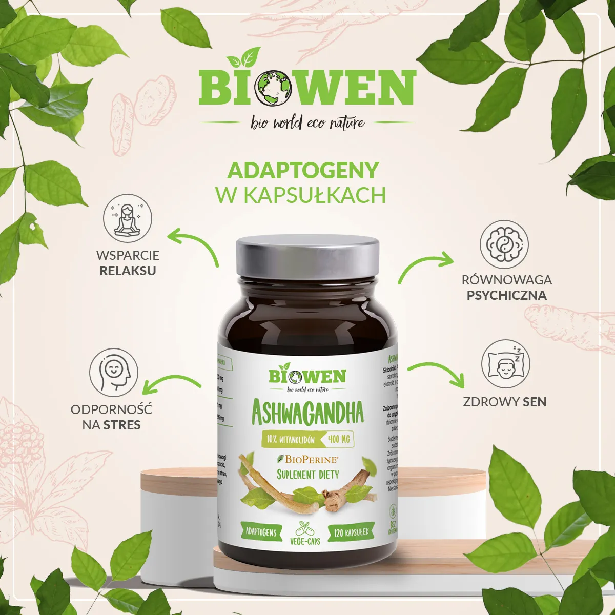 Ashwagandha w kapsułkach | Żeń-szeń indyjski | 400 mg | 10% witanolidów - obrazek 3