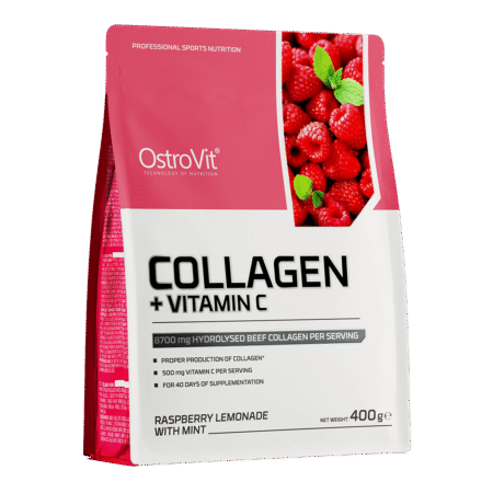 Kolagen + Witamina C 400 g lemoniady malinowej z miętą