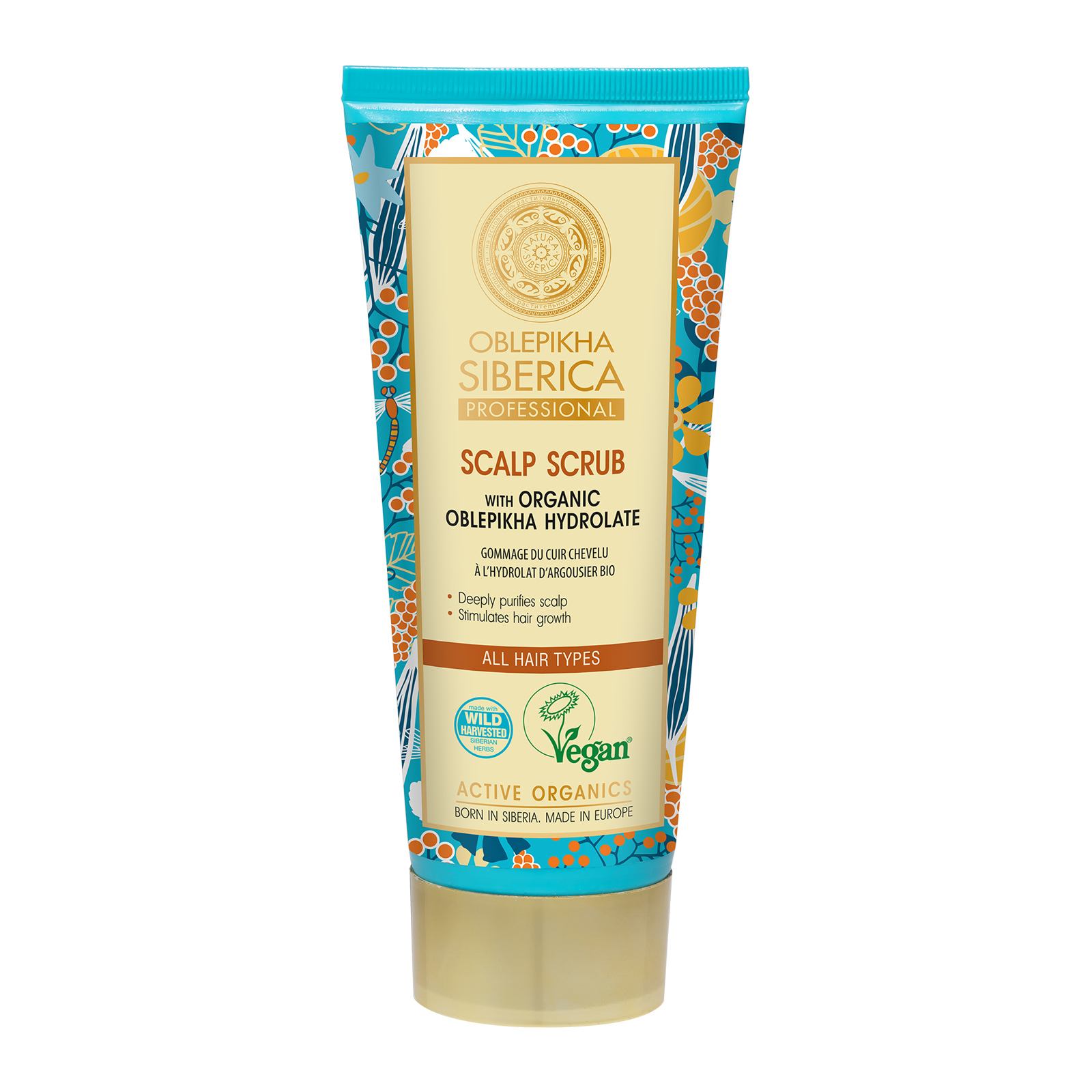 Wegański, oczyszczający peeling do skóry głowy na bazie hydrolatu z rokitnika Oblepikha Professional