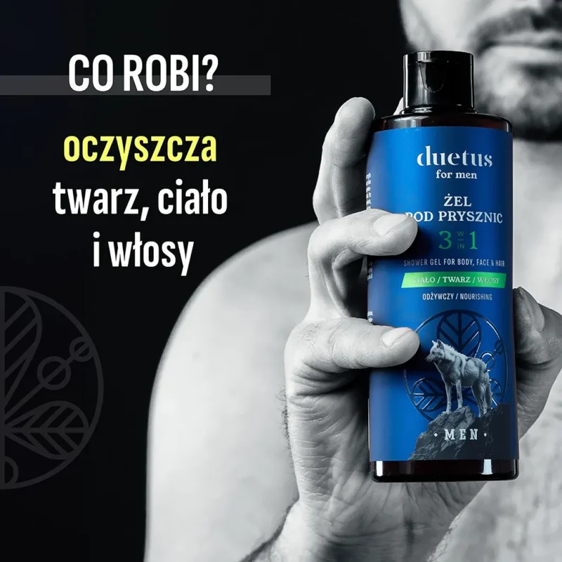DUETUS FOR MEN Żel pod prysznic 3w1 odżywczy - obrazek 5