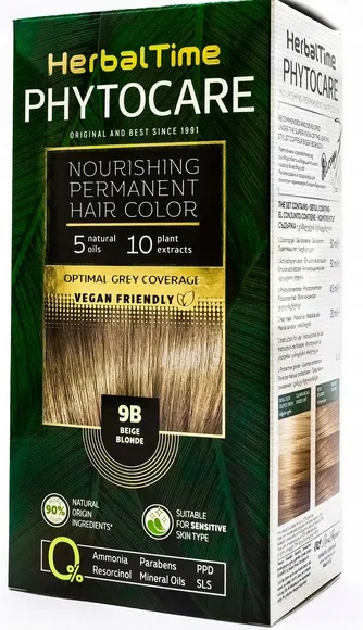 PHYTOCARE farba do włosów 9B BEŻOWY BLOND naturalna bez amoniaku HERBAL TIME