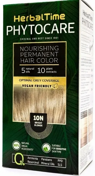 PHYTOCARE farba do włosów 10N JASNY BLOND naturalna bez amoniaku HERBAL TIME