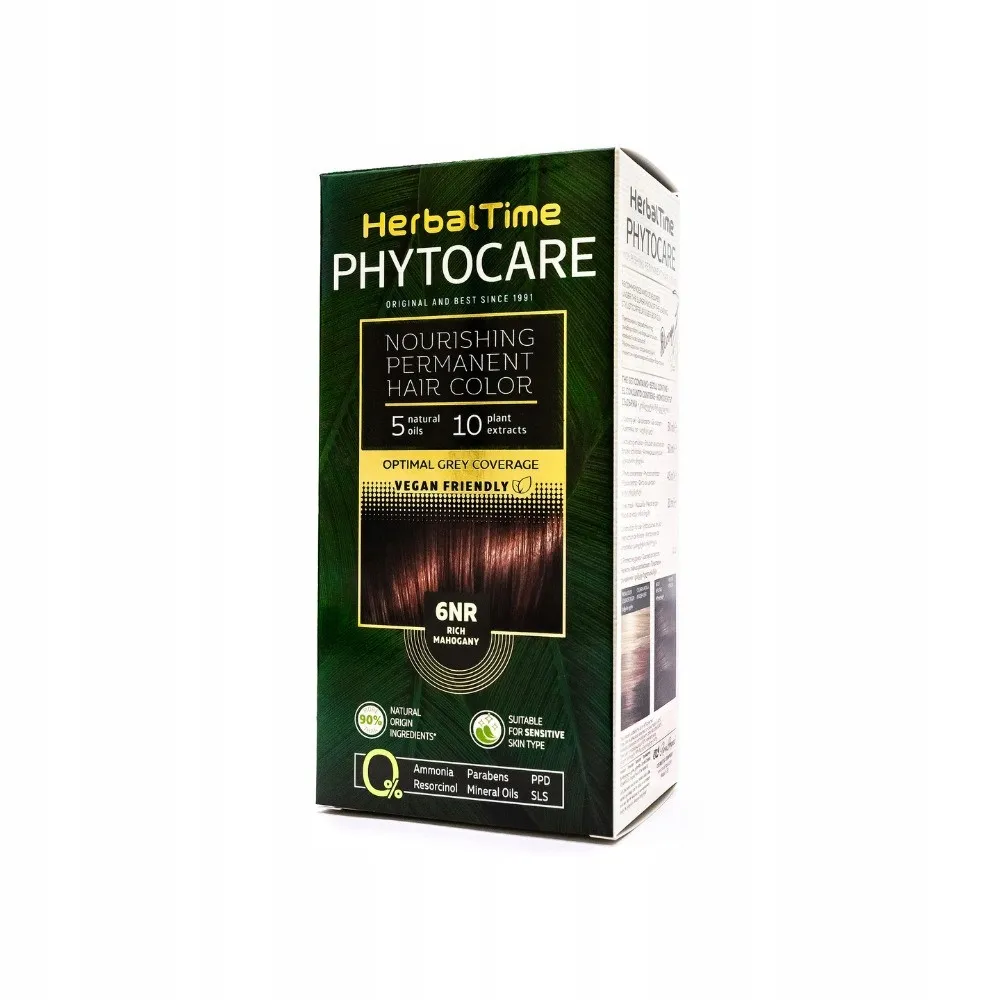 PHYTOCARE farba do włosów 6NR Rich Mahogany naturalny bez amoniaku HERBAL TIME