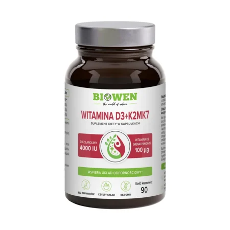 Witamina D3+K2 Biowen w kapsułkach – 90 kapsułek