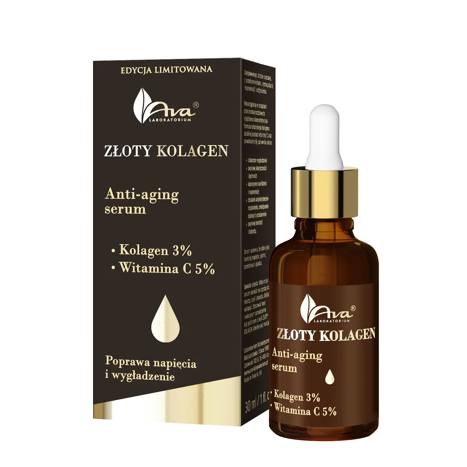 AVA Złoty Kolagen Serum anti-aging ‧ 30 ml - obrazek 2