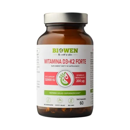 Witamina D3 + K2 Forte Biowen 12000 IU – 60 kapsułek