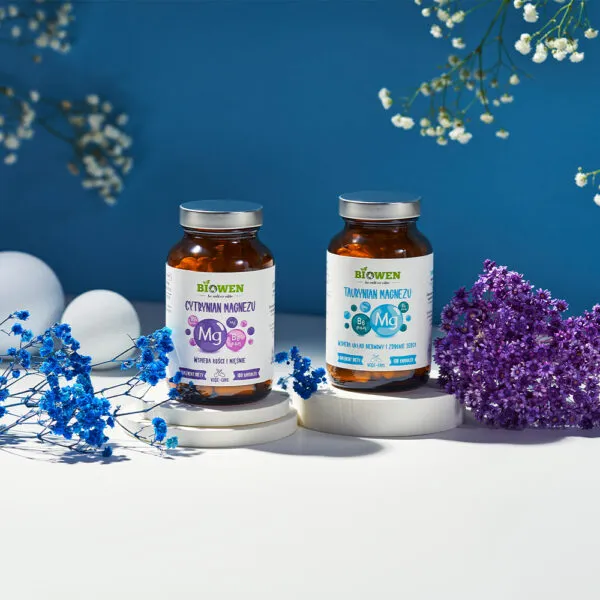 Cytrynian magnezu 825 mg z witaminą B6 (P-5-P) Biowen – 100 kapsułek - obrazek 2