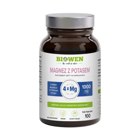 Magnez z potasem Biowen 1000 mg – 100 kaps