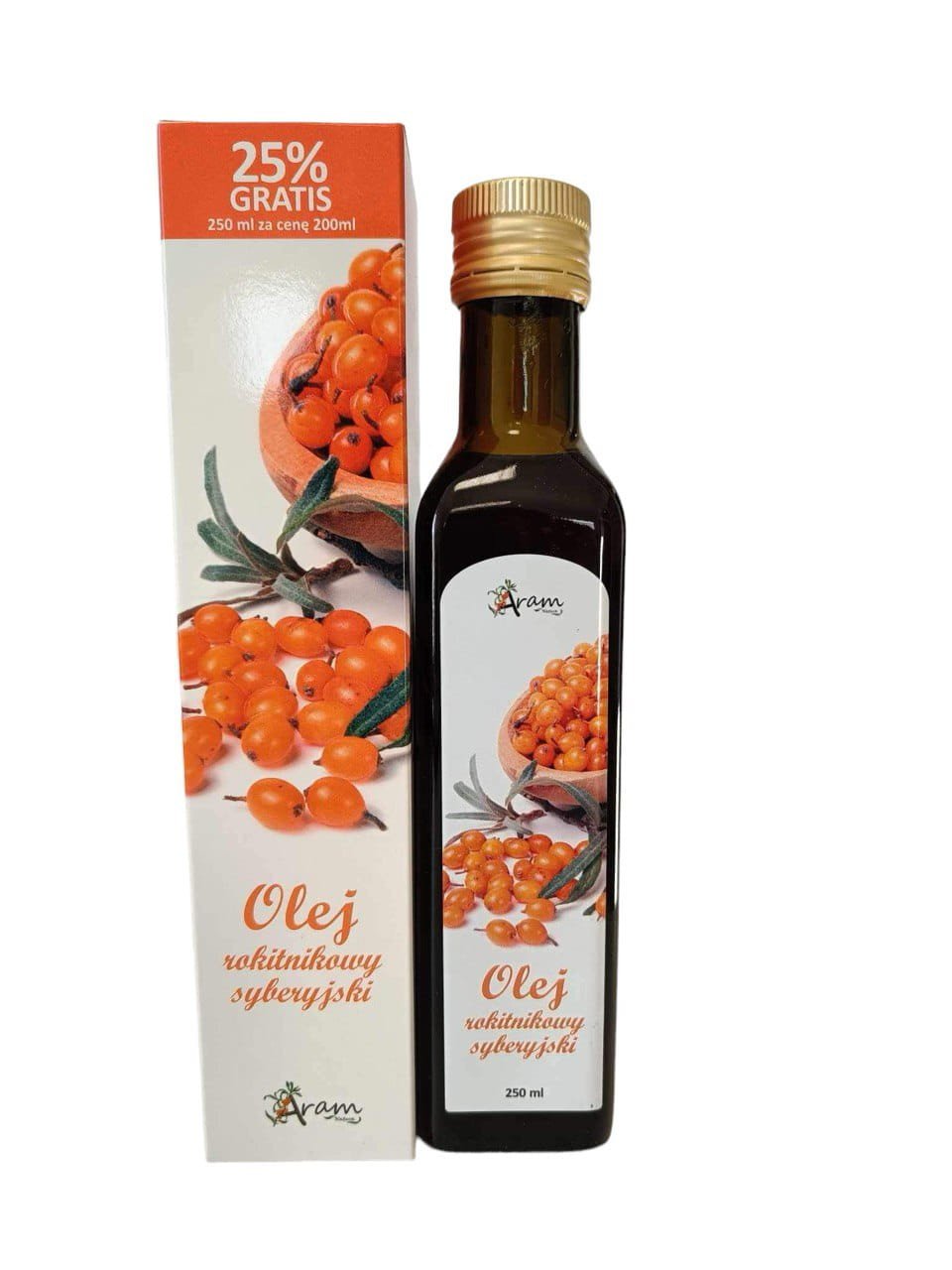 Olej rokitnikowy 100% z rokitnika syberyjskiego Aram Natura 250ml