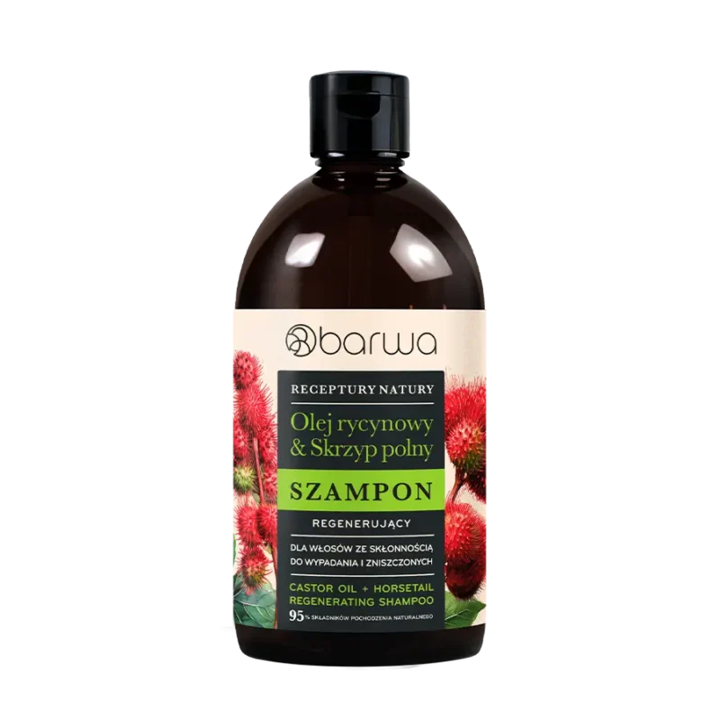 Szampon Regenerujący Olej rycynowy + Skrzyp polny Receptury Natury 380 ml