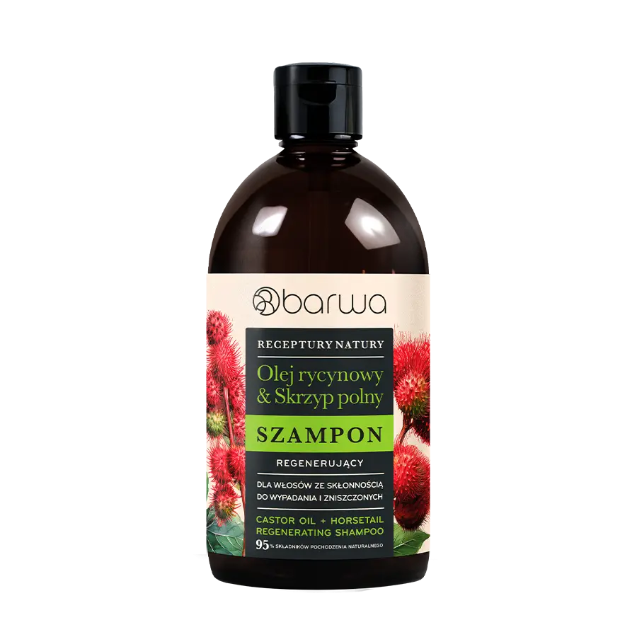 Szampon Regenerujący Olej rycynowy + Skrzyp polny Receptury Natury 380 ml