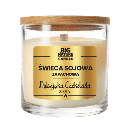 Świeca sojowa o zapachu Czekolada dubajska złota 225g