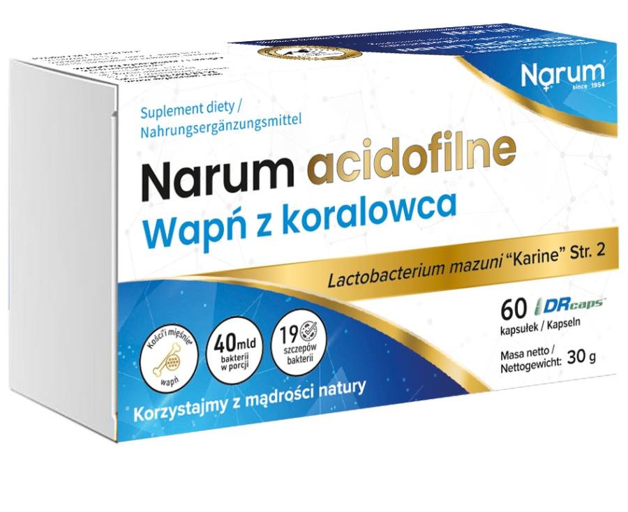 Narum acidofilne Wapń z koralowca | 60 kapsułek