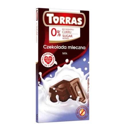 Czekolada Mleczna bez Dodatku Cukru 75g – Torras