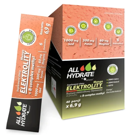 ALLHydrate, Elektrolity STICK Mango + B complex methyl 6,9 g, 40 saszetek